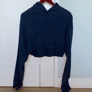 Navy blue cropped brandy Melville hoodie
